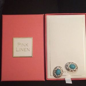 Pink Linen Jewelry Set